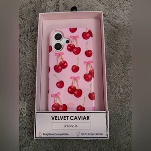 NWT Velvet Caviar Pink Cherry iPhone 16 Case